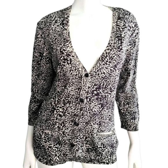NWT Jones New York Animal Print Cardigan Large - Picture 7 of 9